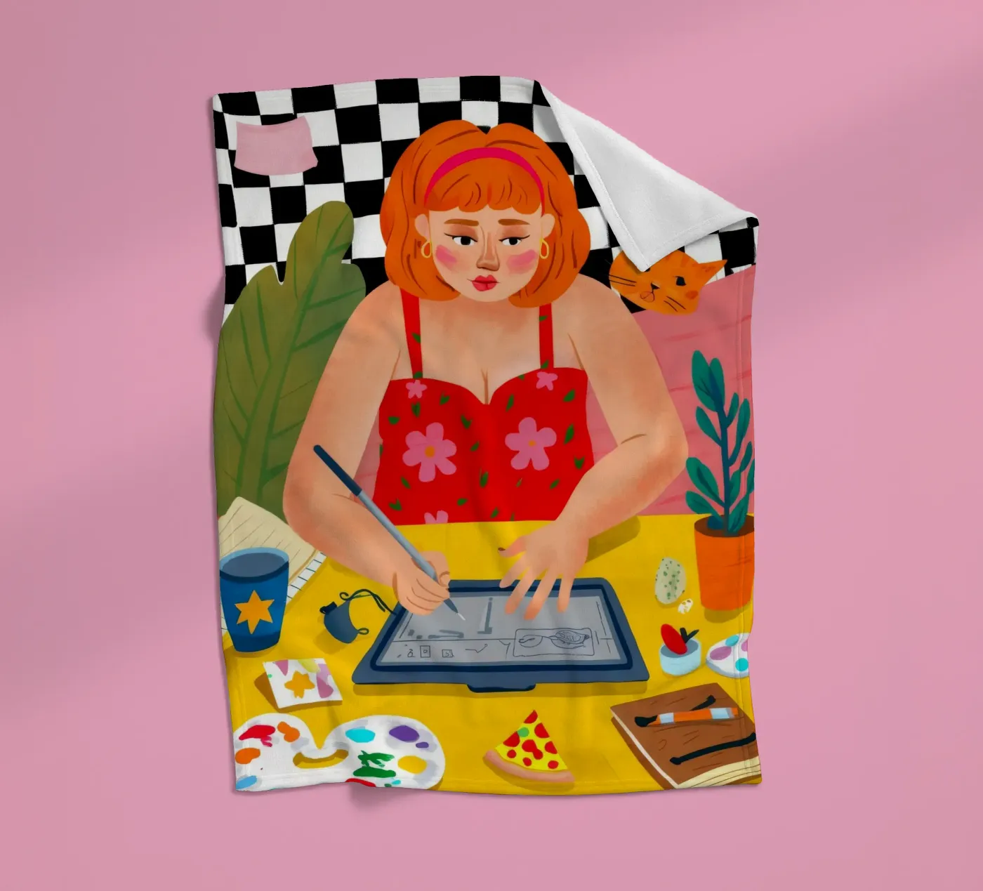 Kreativstudio Bloom Fleecedecke von Aurora Muse