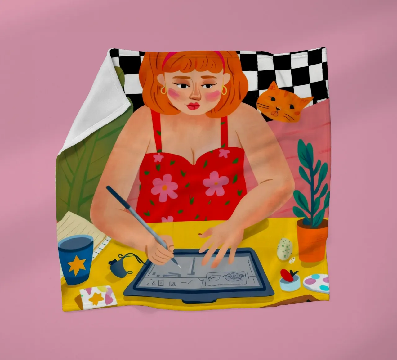 Kreativstudio Bloom Fleecedecke von Aurora Muse