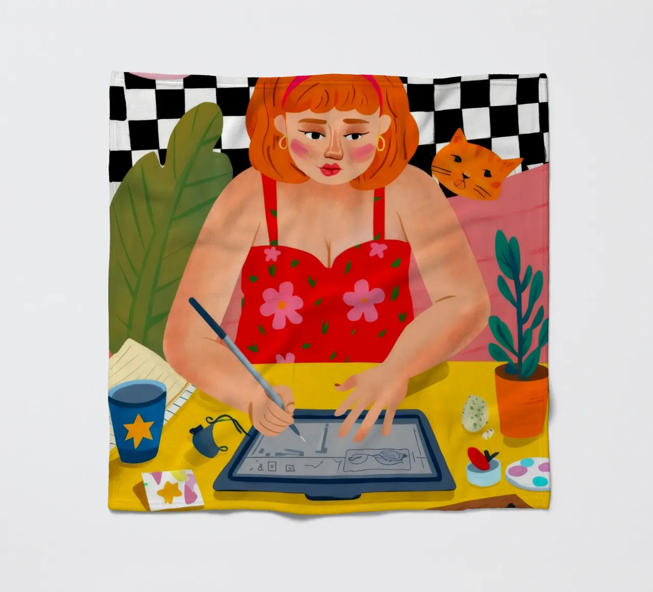 Kreativstudio Bloom Fleecedecke von Aurora Muse