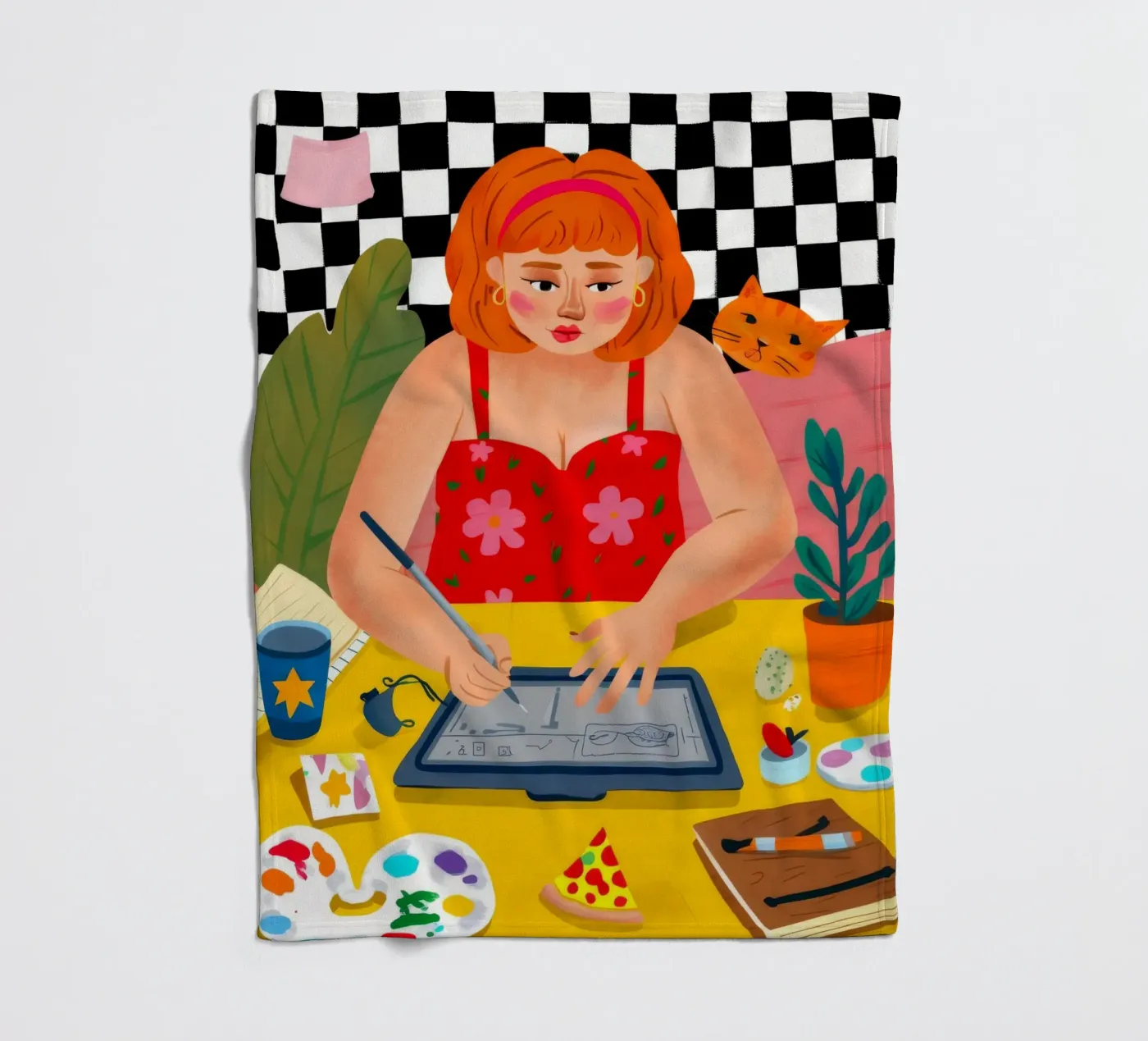 Kreativstudio Bloom Fleecedecke von Aurora Muse