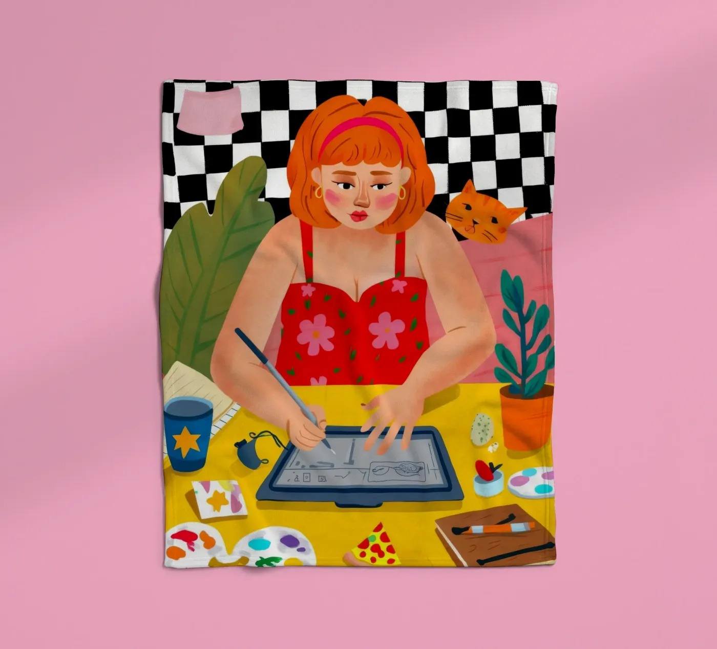 Kreativstudio Bloom Fleecedecke von Aurora Muse