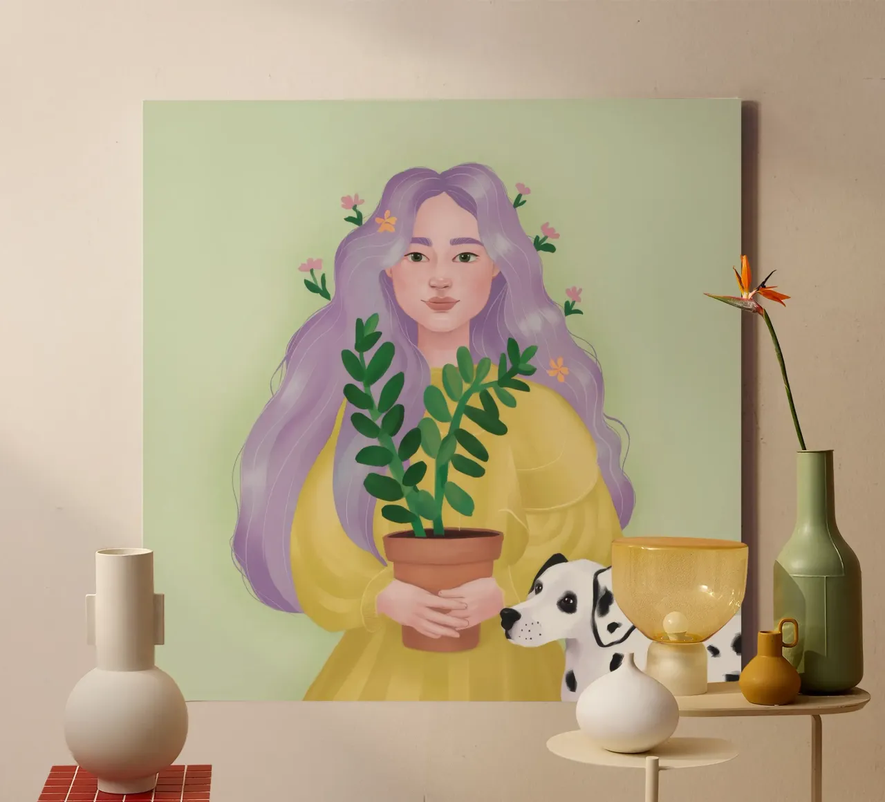 Plant Fluisterende Ziel canvas van Aurora Muse