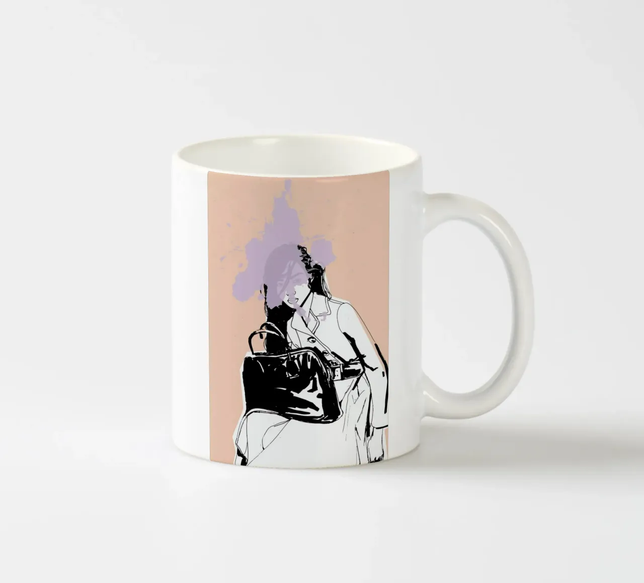 Lavender Splash ceramic mug by Agnes KR Patience