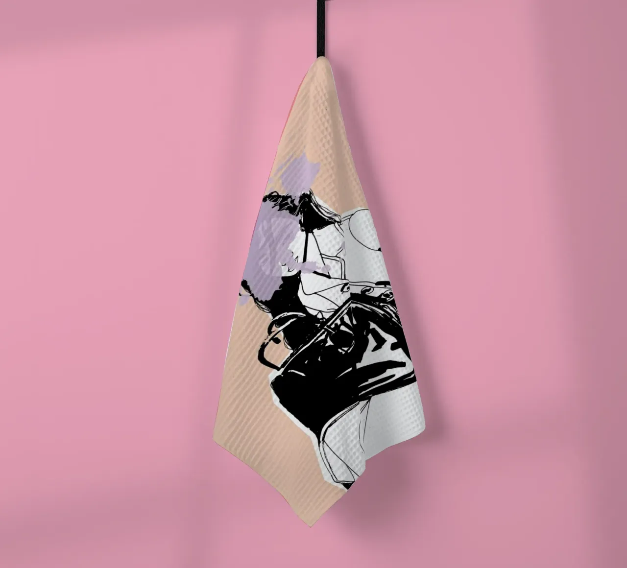 Lavender Splash tea towel by Agnes KR Patience