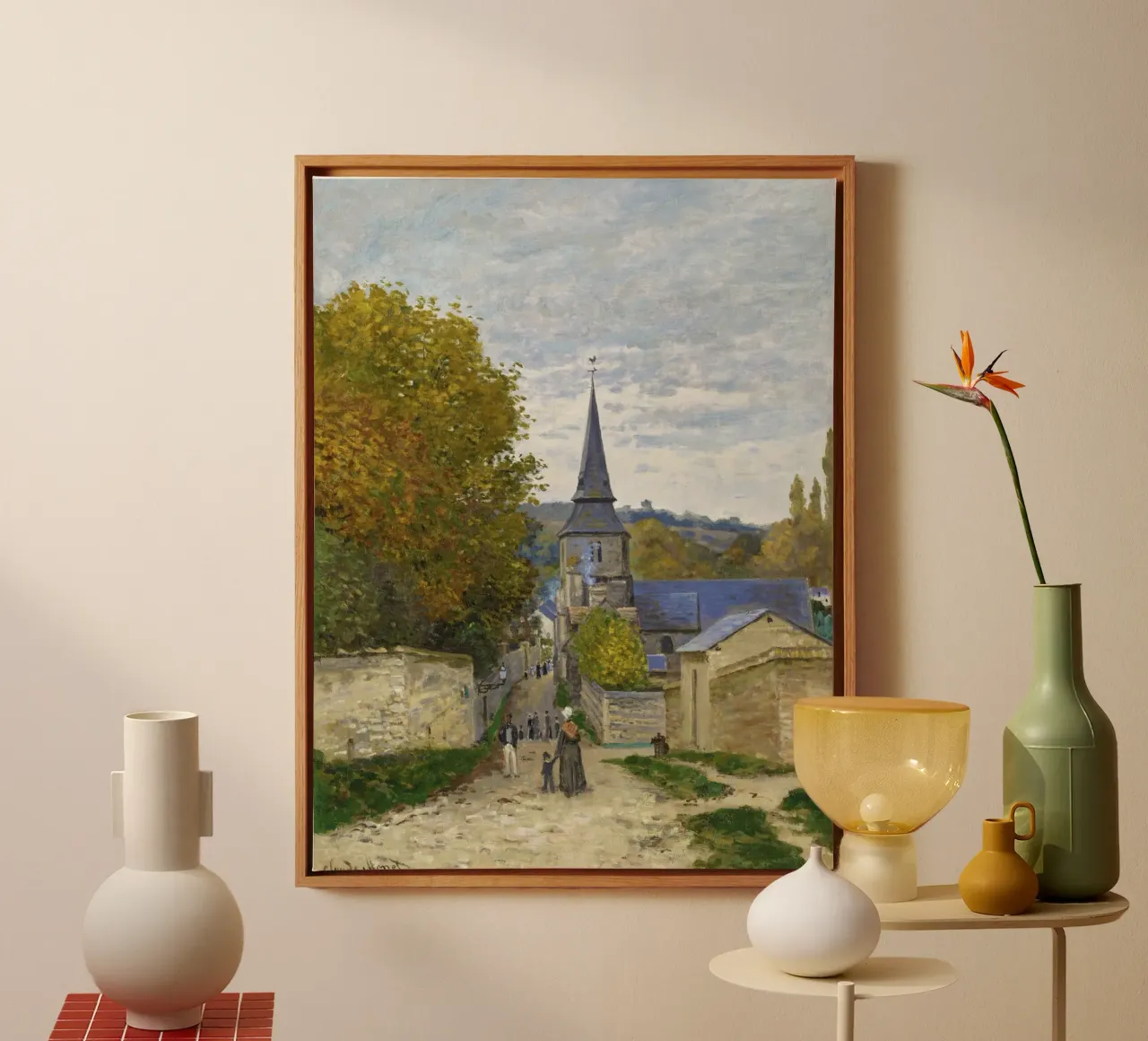 Strada di Sainte-Adresse di Claude Monet tela con Cornice a cassetta da Monet Art Prints