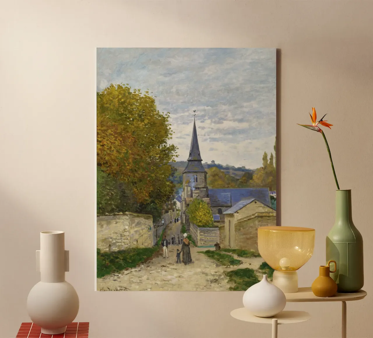 Strada di Sainte-Adresse di Claude Monet tela con Cornice a cassetta da Monet Art Prints