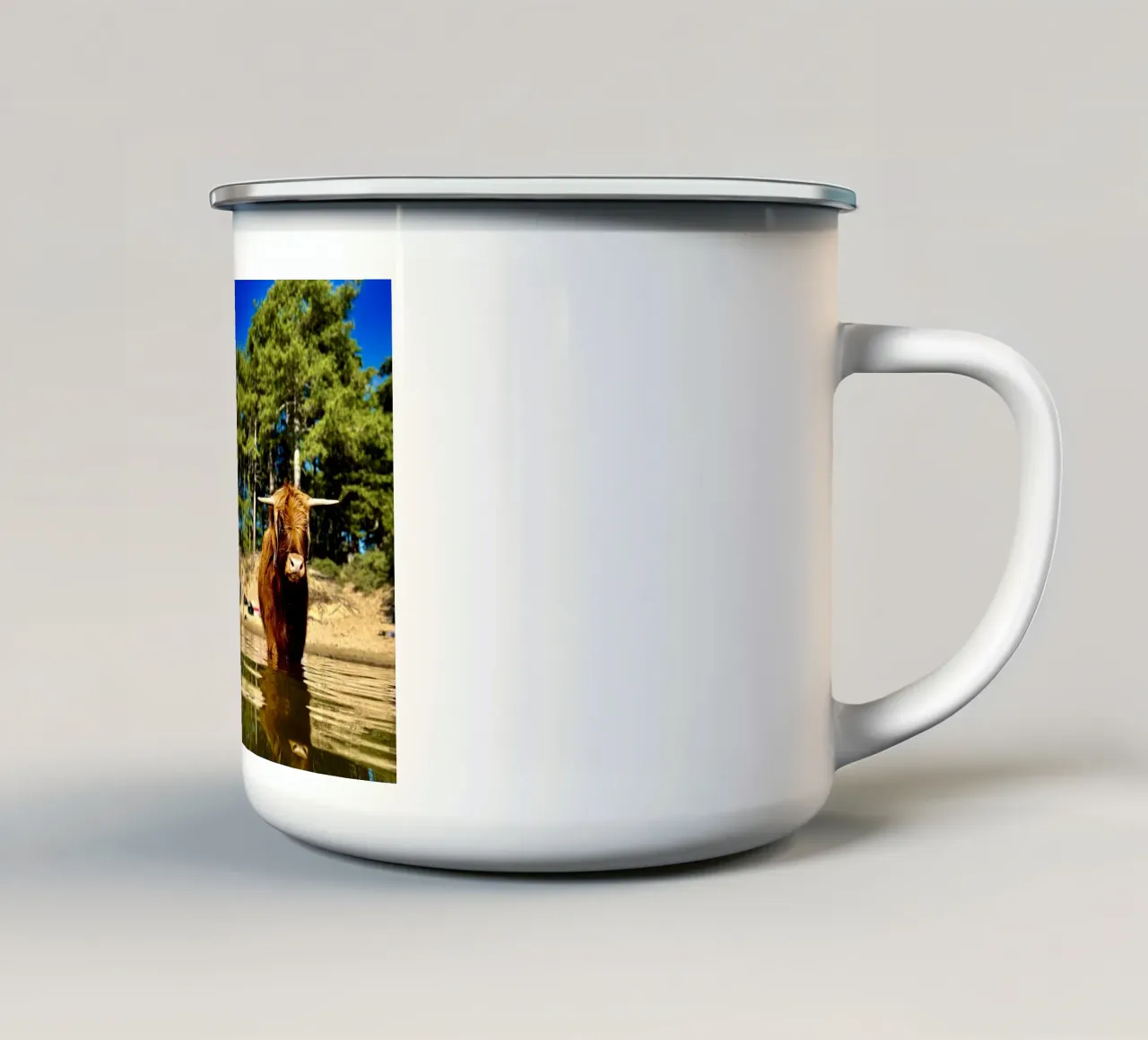 Mucca delle Highlands tazza in smalto da RealLifeMoments