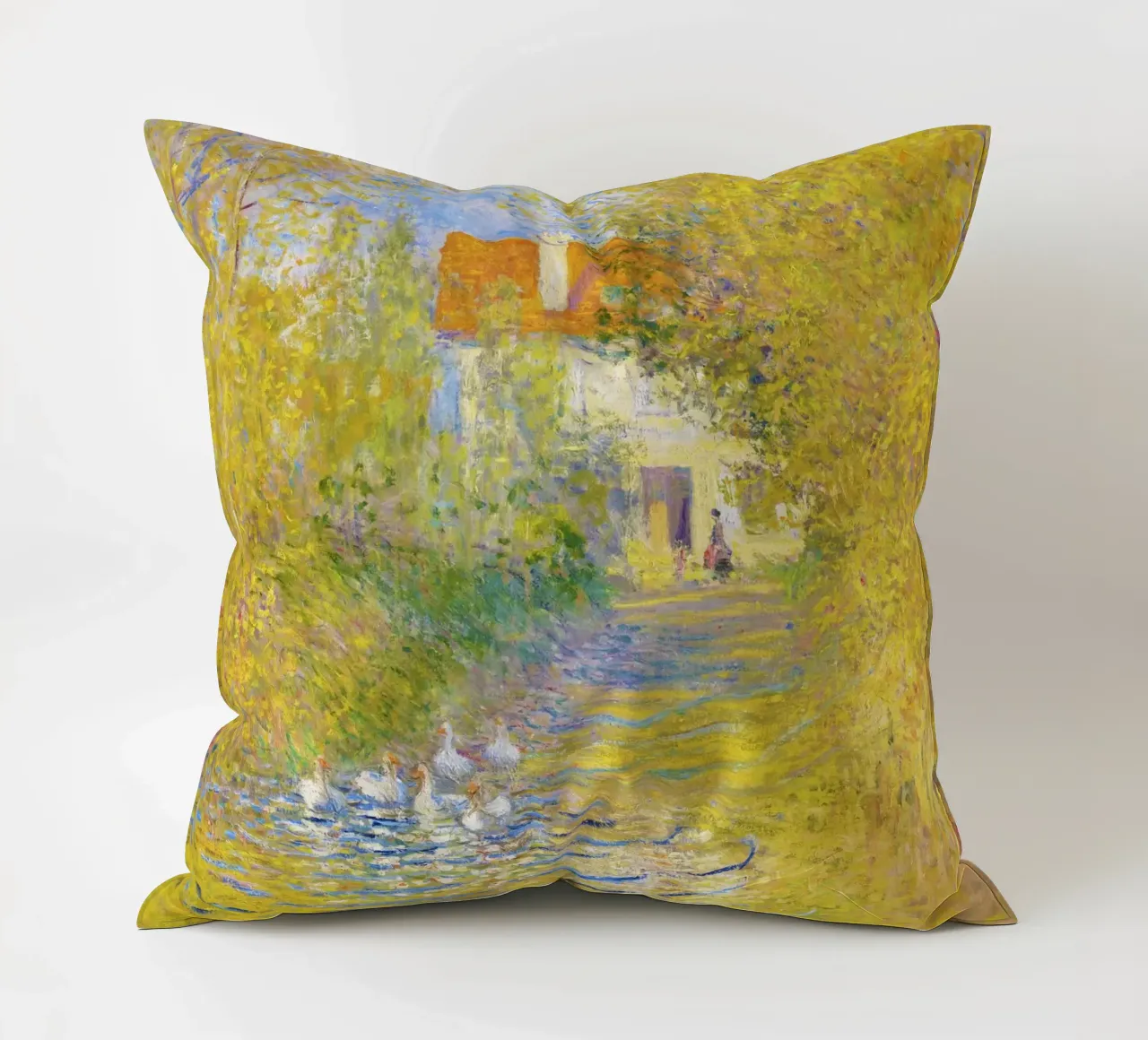 Le oche (1874) di Claude Monet cuscino da Monet Art Prints