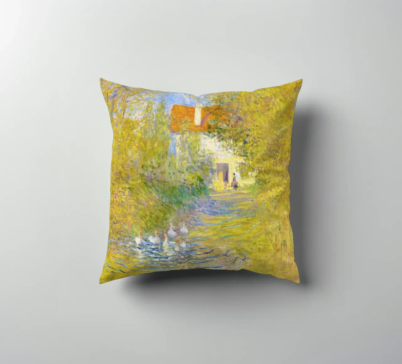 Le oche (1874) di Claude Monet cuscino da Monet Art Prints