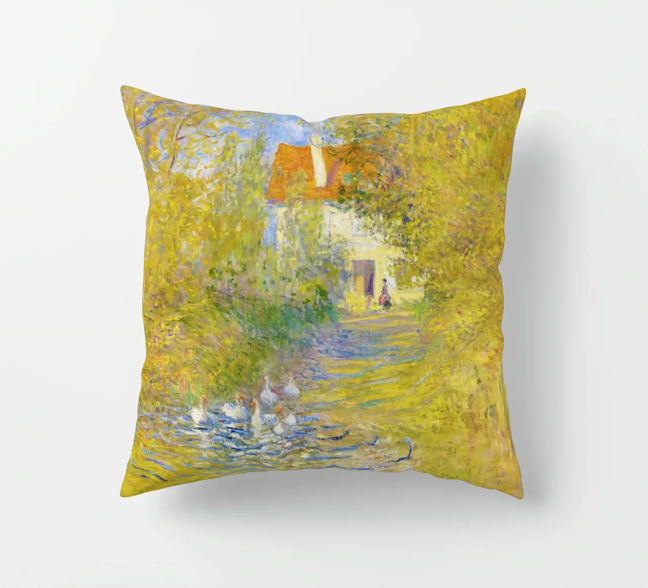 Le oche (1874) di Claude Monet cuscino da Monet Art Prints