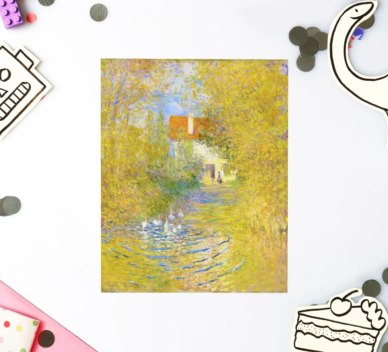 The Geese (1874) by Claude Monet sticker by Monet Art Prints
