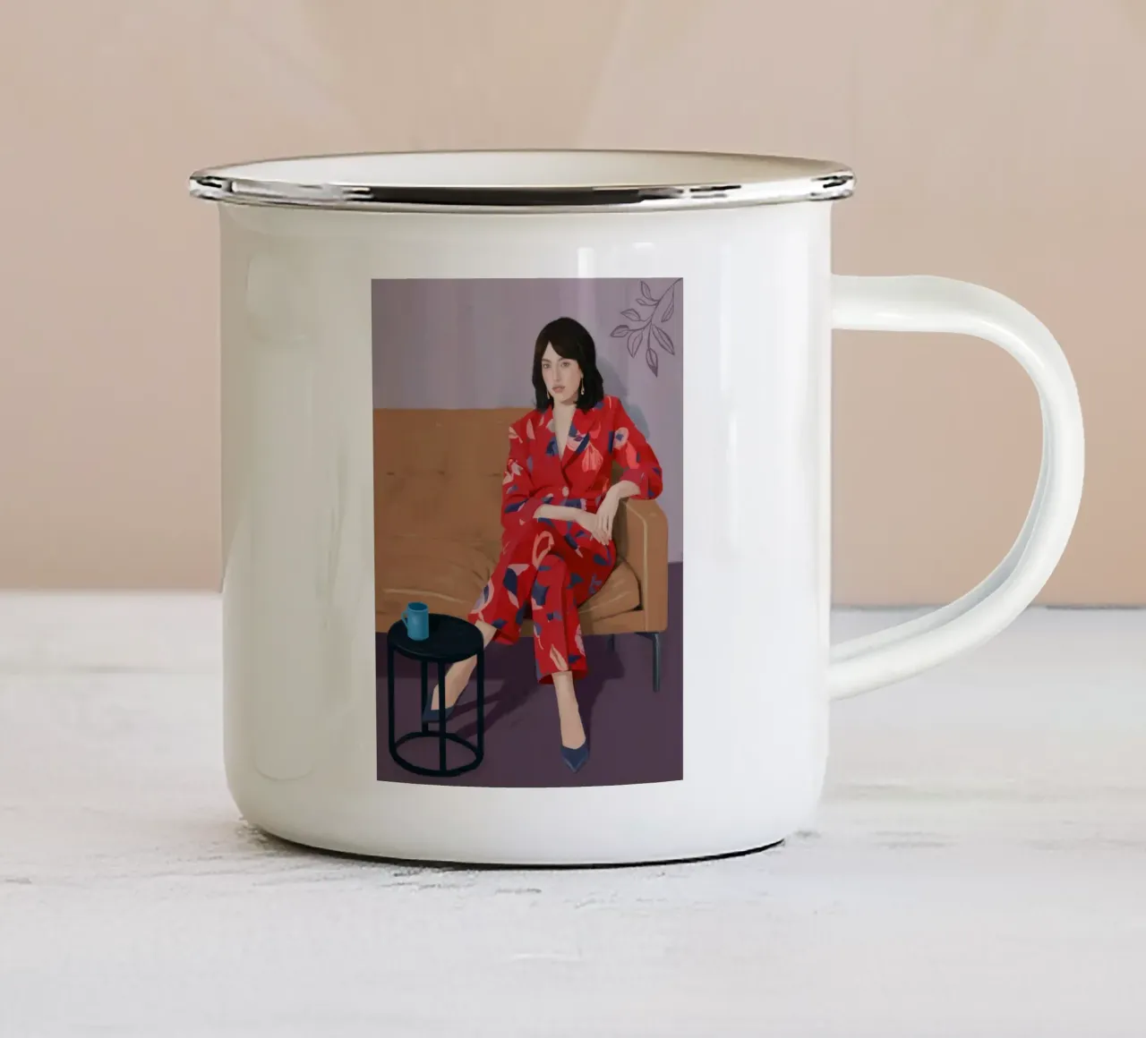 Mood Comfort Cremisi tazza in smalto da Aurora Muse