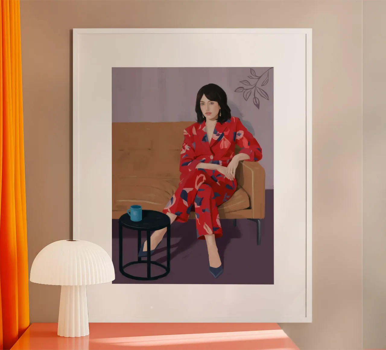 Mood Comfort Cremisi poster con telaio in alluminio da Aurora Muse