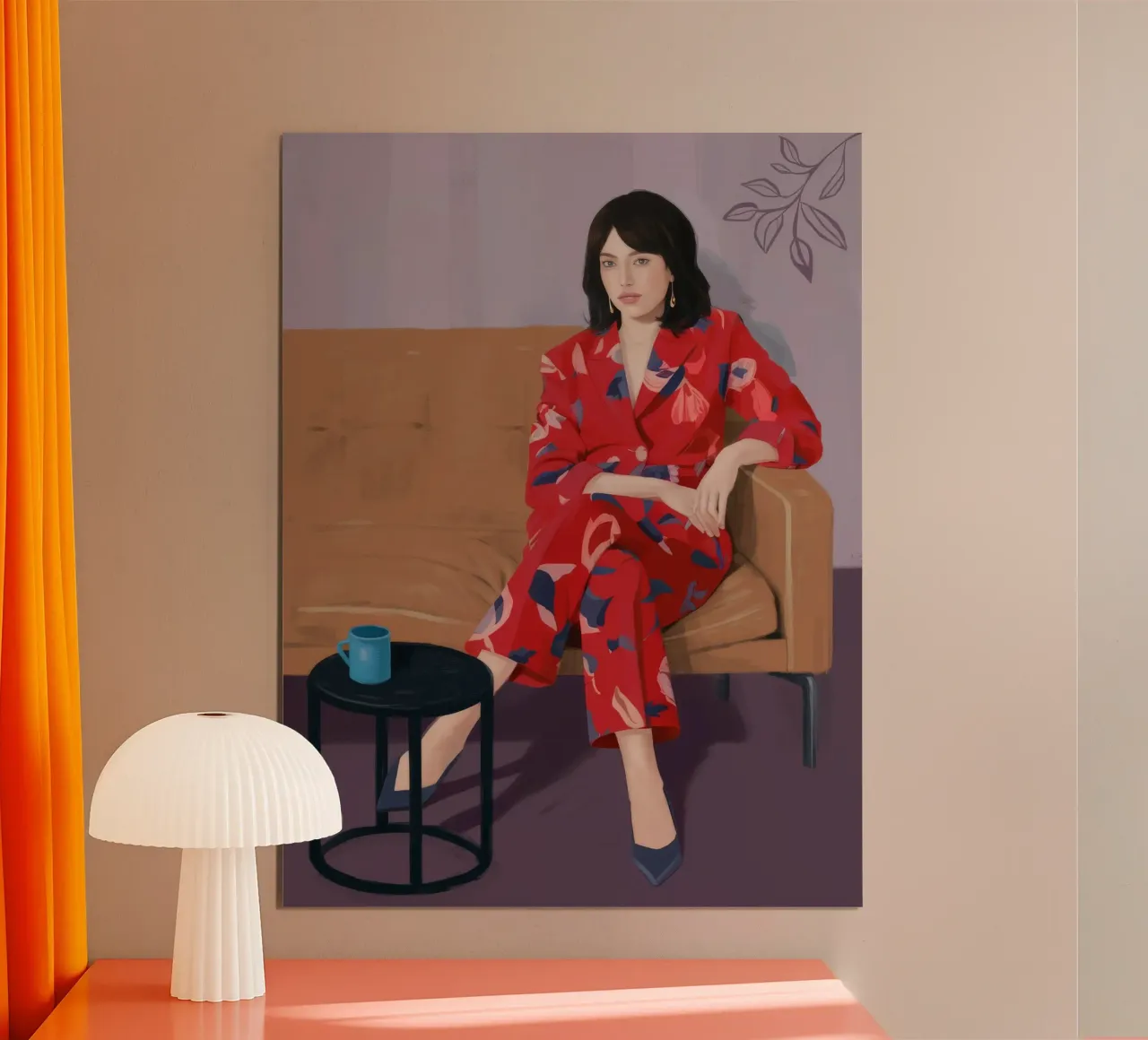 Mood Comfort Cremisi poster con telaio in alluminio da Aurora Muse