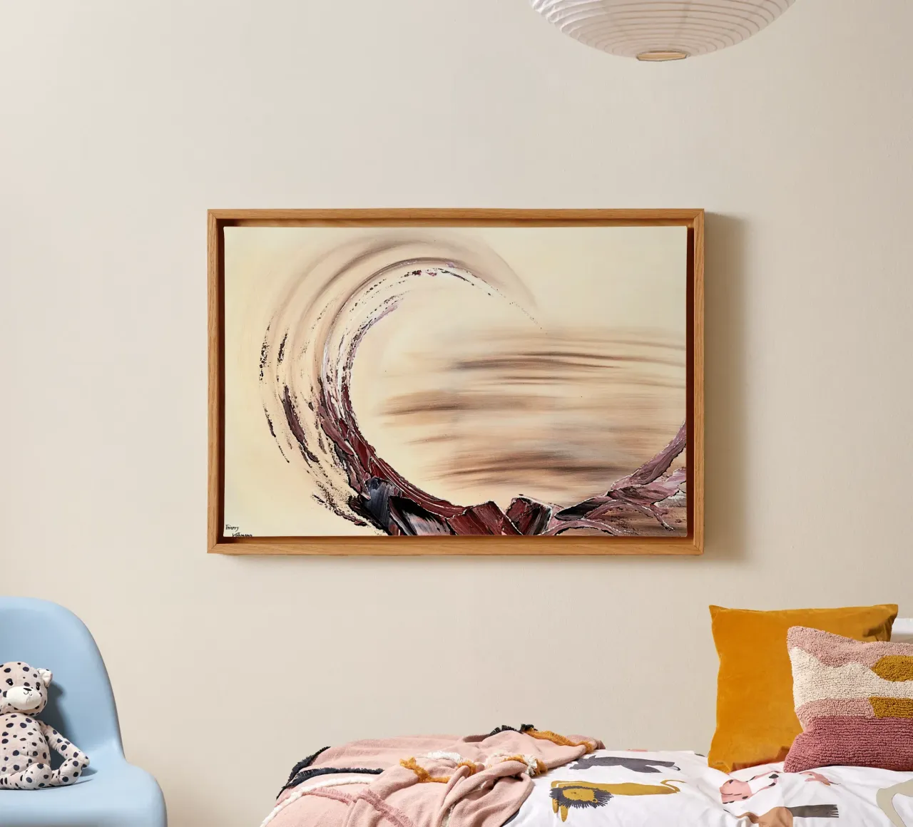 Namiddag in Biarritz canvas met Baklijst van Thierry Vobmann Abstract painting
