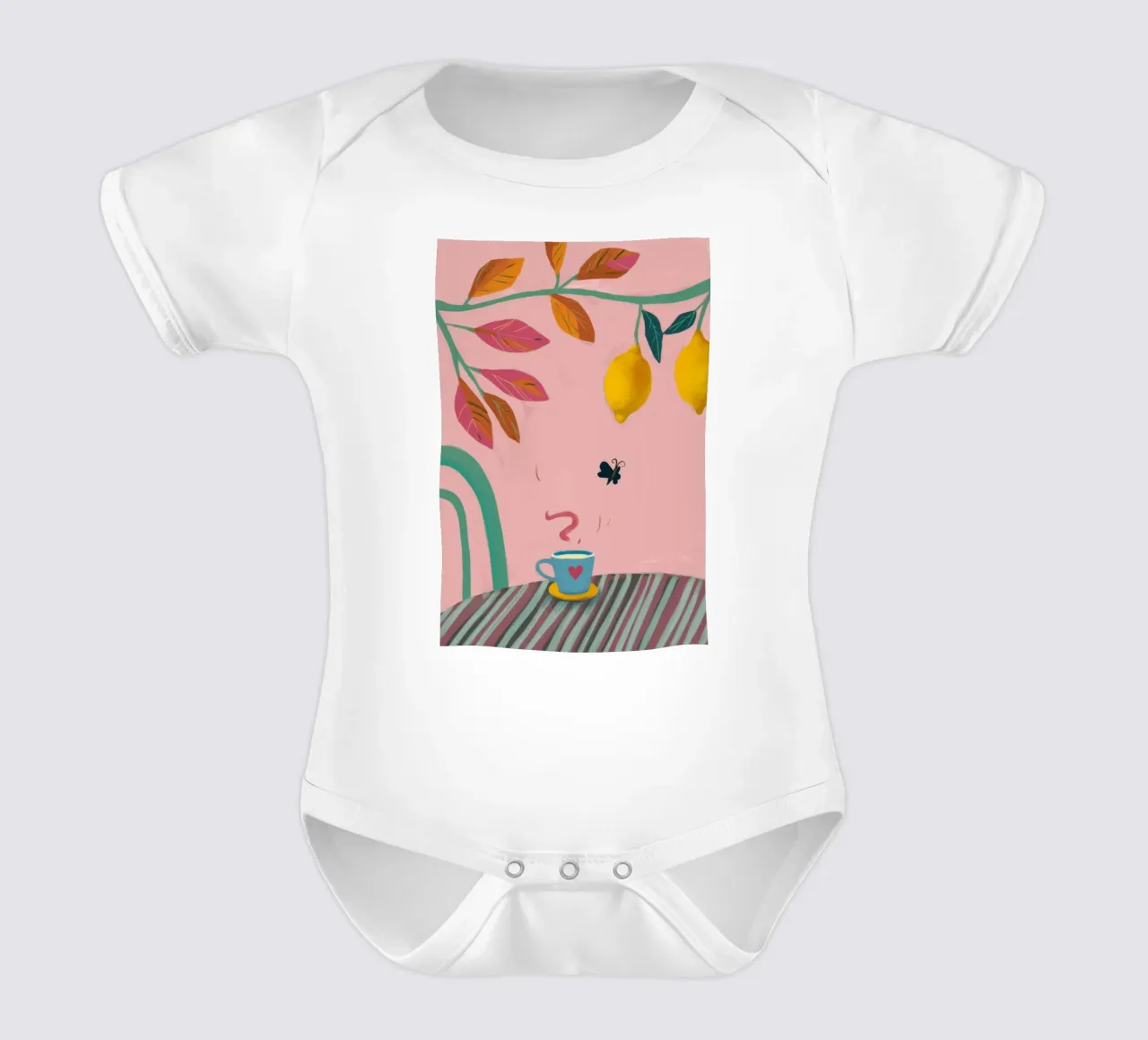 Zitronentee Whimsy Kurzarm Babybody von Aurora Muse