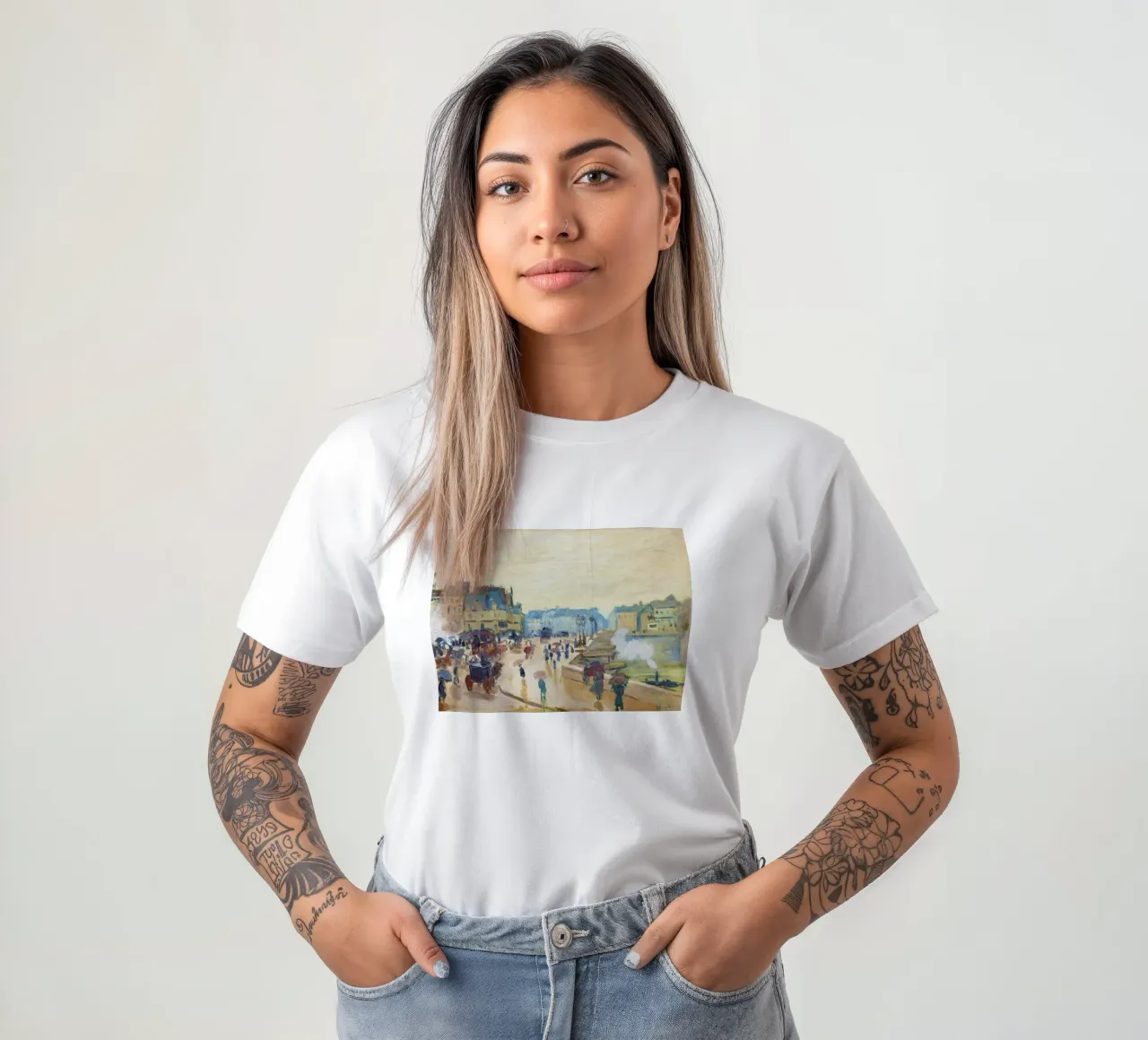 Il Pont Neuf (1871) di Claude Monet t-shirt da Monet Art Prints