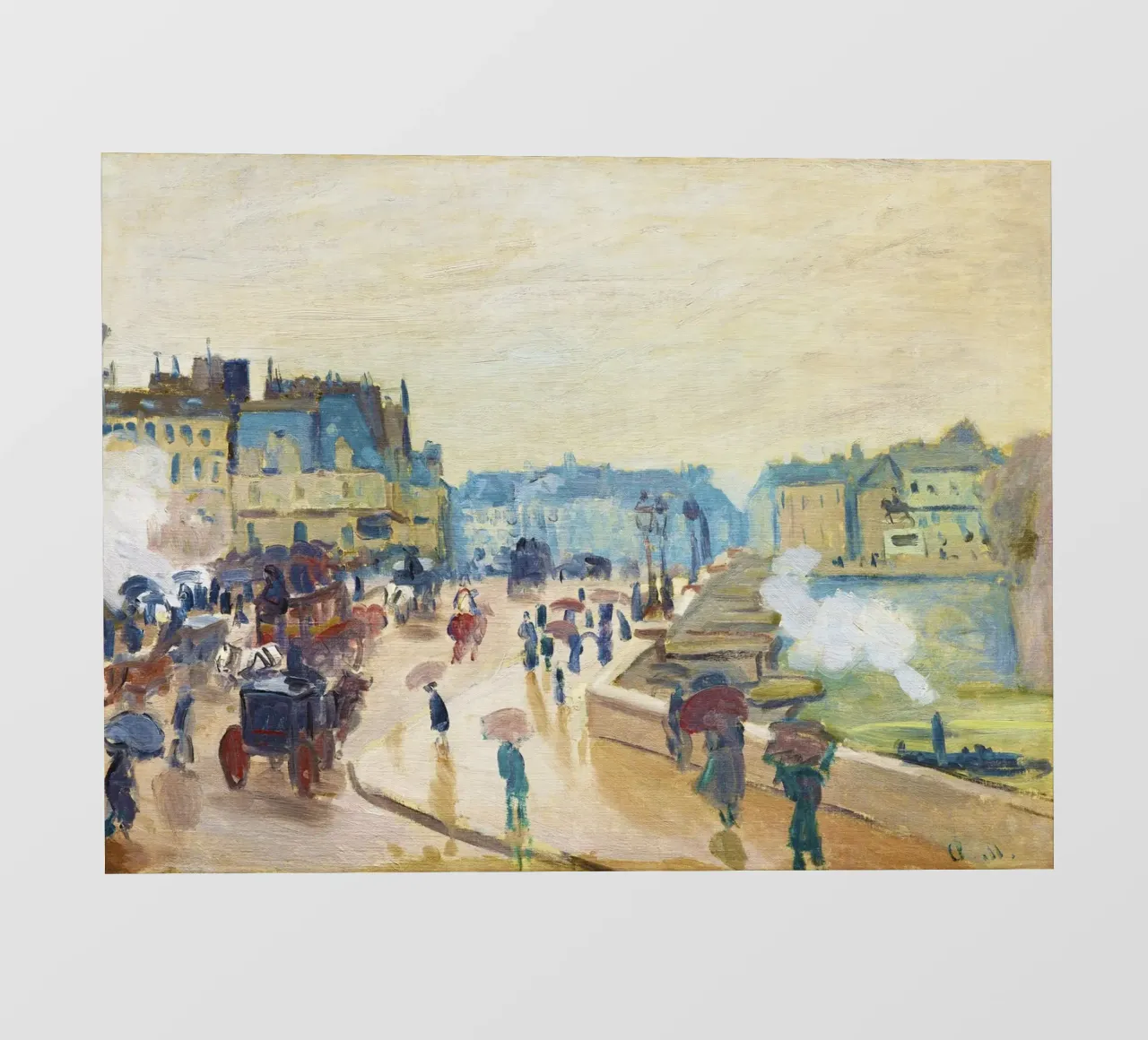 Il Pont Neuf (1871) di Claude Monet pellicola backlit da Monet Art Prints