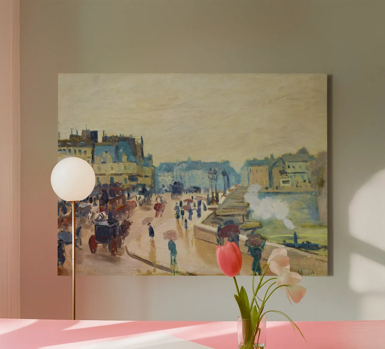 Il Pont Neuf (1871) di Claude Monet tela con Cornice a cassetta da Monet Art Prints