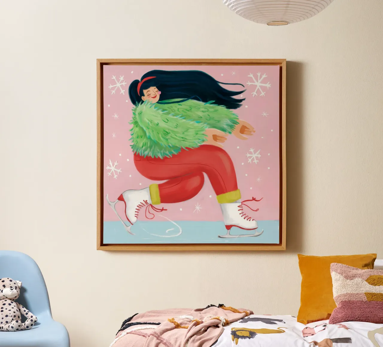 Frosty draaikolk Joy canvas met Baklijst van Aurora Muse