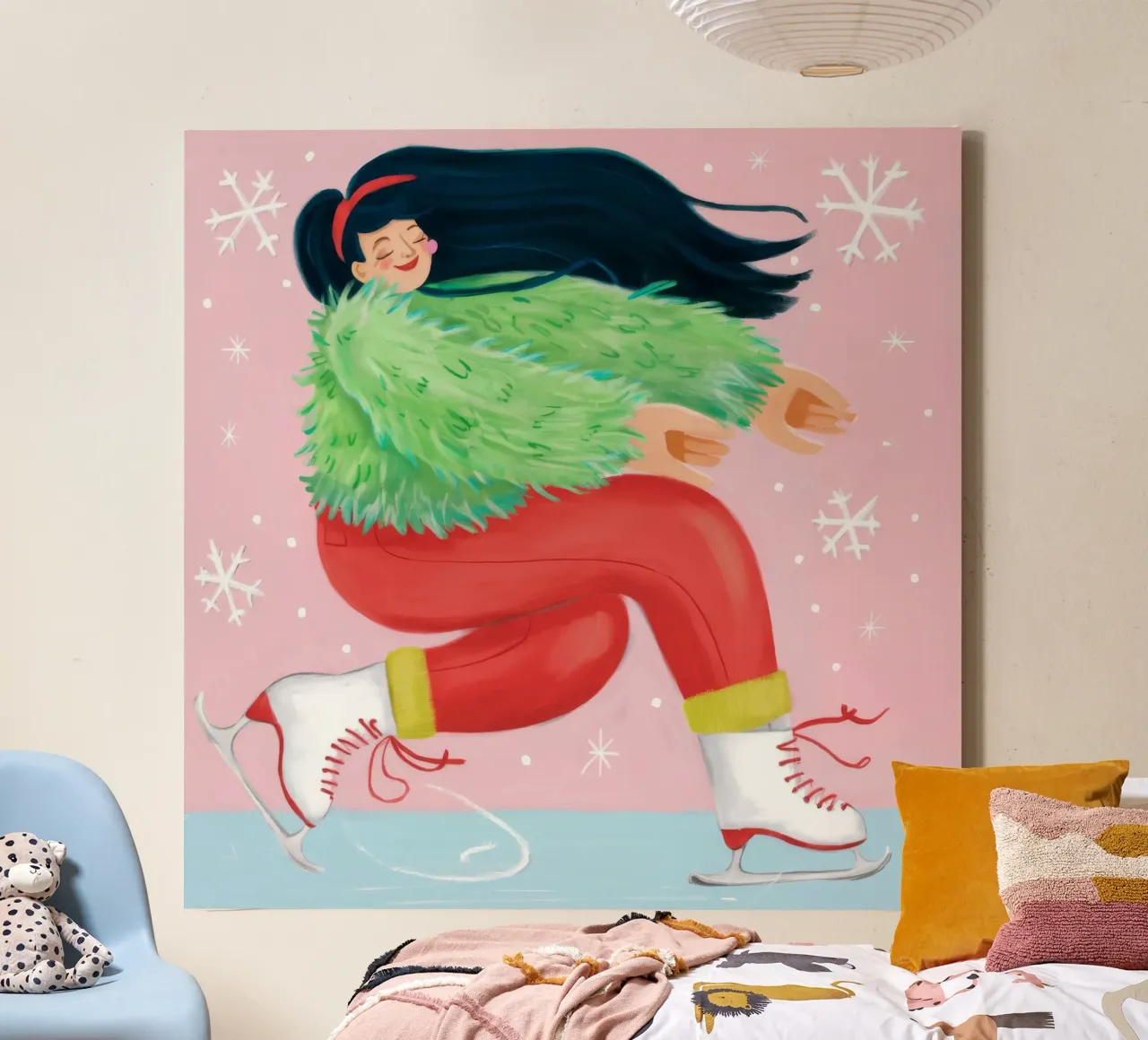 Frosty draaikolk Joy canvas met Baklijst van Aurora Muse