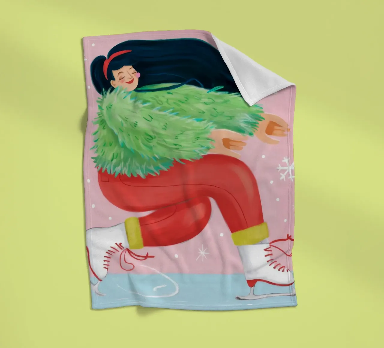 Frosty Twirl Joy fleece blanket by Aurora Muse