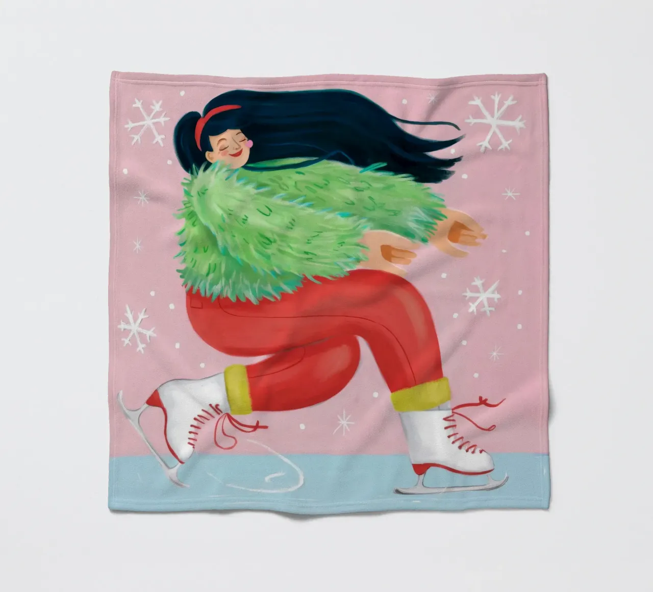 Frosty Twirl Joy fleece blanket by Aurora Muse