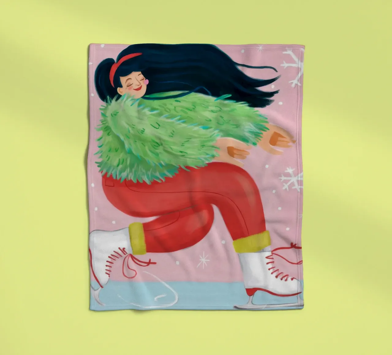 Frosty Twirl Joy fleece blanket by Aurora Muse