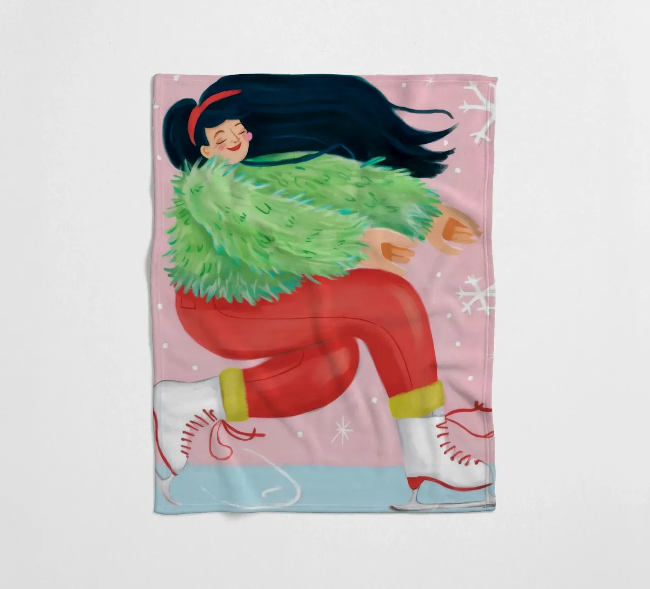Frosty Twirl Joy fleece blanket by Aurora Muse