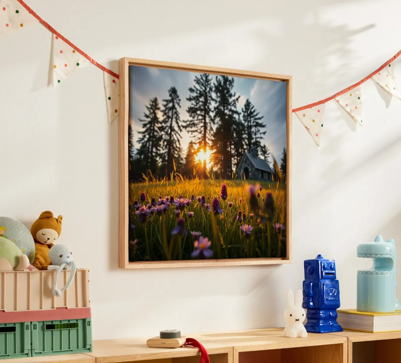 Etherisch landschap canvas met Baklijst van PhotoVibe Decor