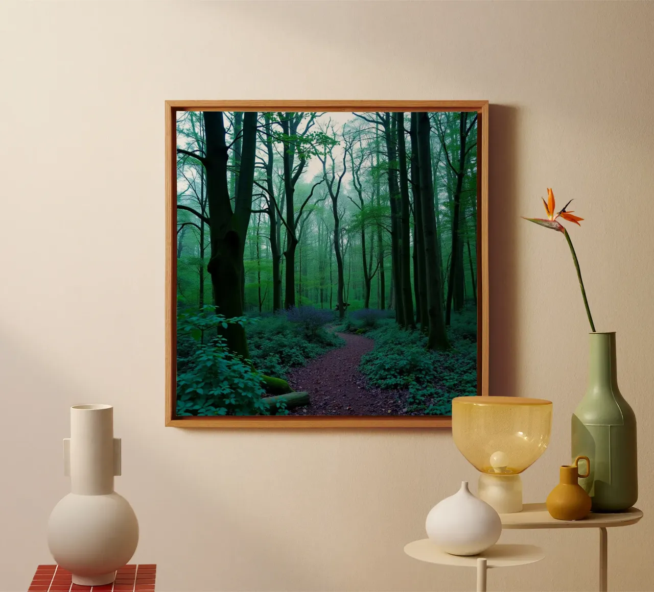 Etherisch landschap canvas met Baklijst van PhotoVibe Decor