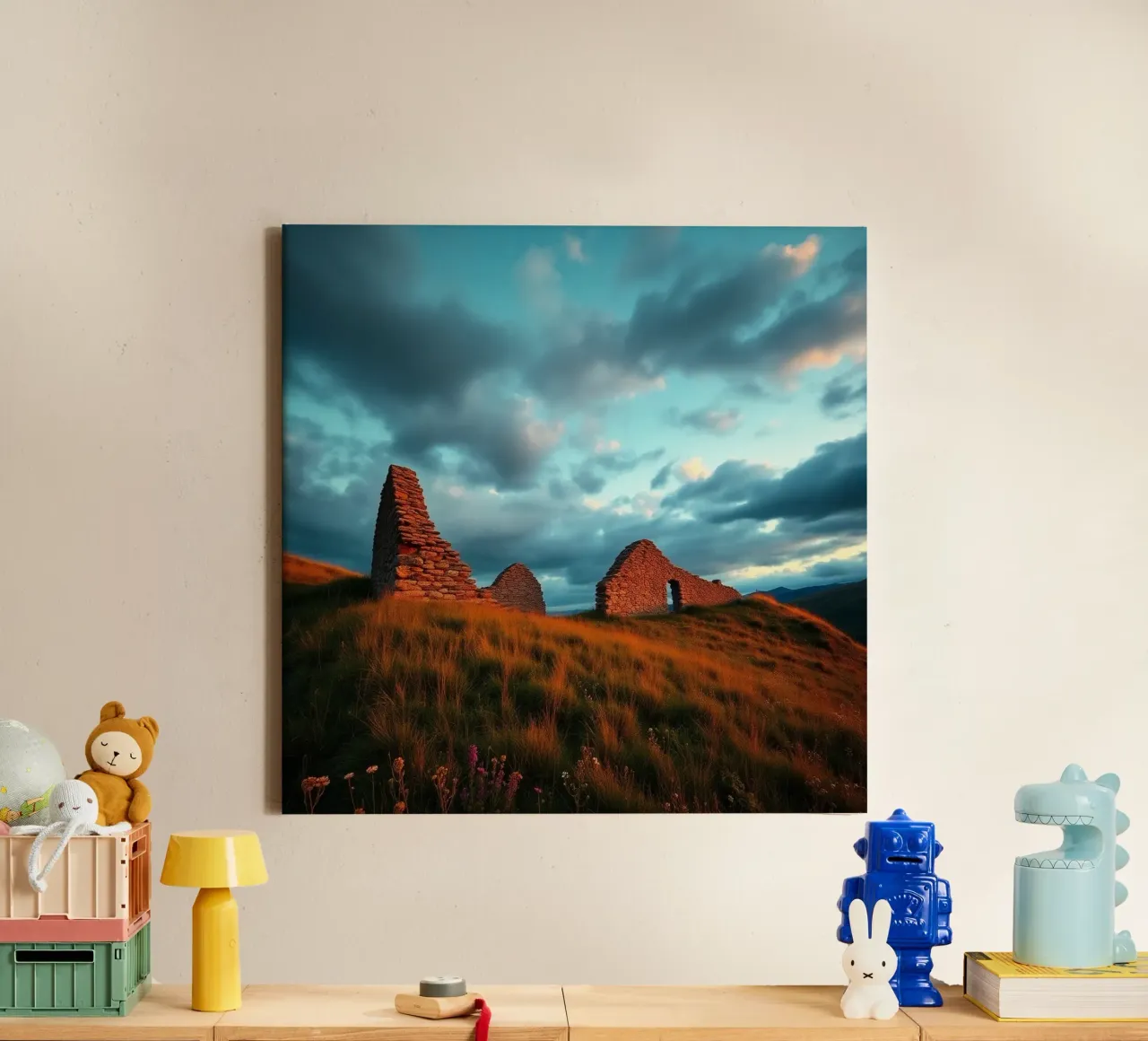 Etherisch landschap canvas met Baklijst van PhotoVibe Decor