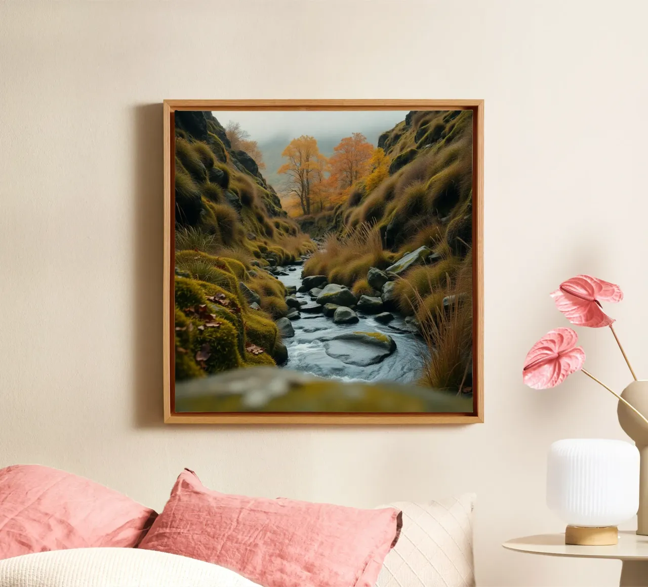 Etherisch landschap canvas met Baklijst van PhotoVibe Decor