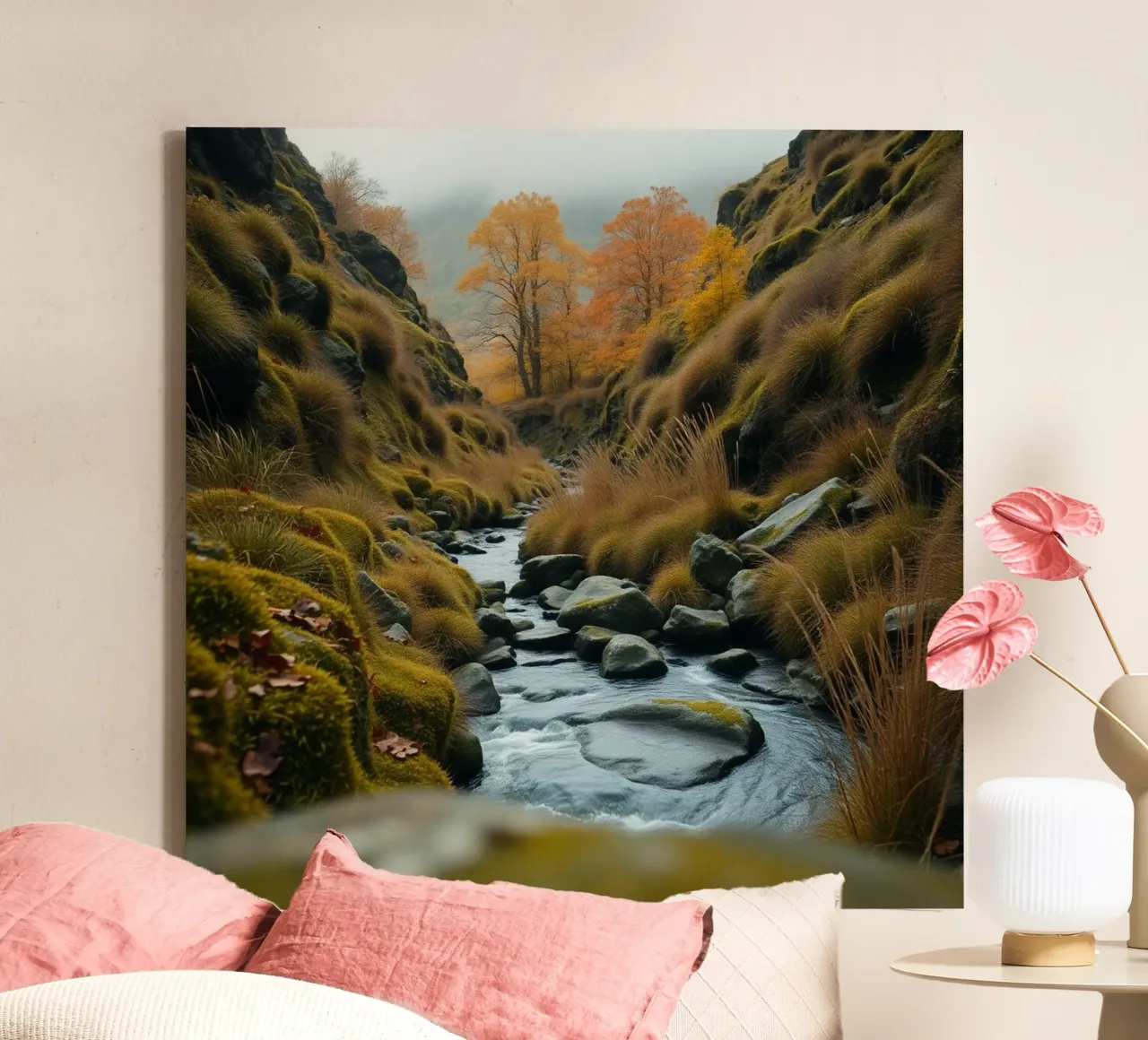 Etherisch landschap canvas met Baklijst van PhotoVibe Decor