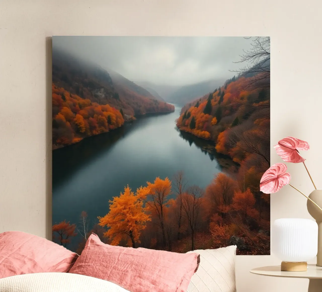 Etherisch landschap canvas met Baklijst van PhotoVibe Decor