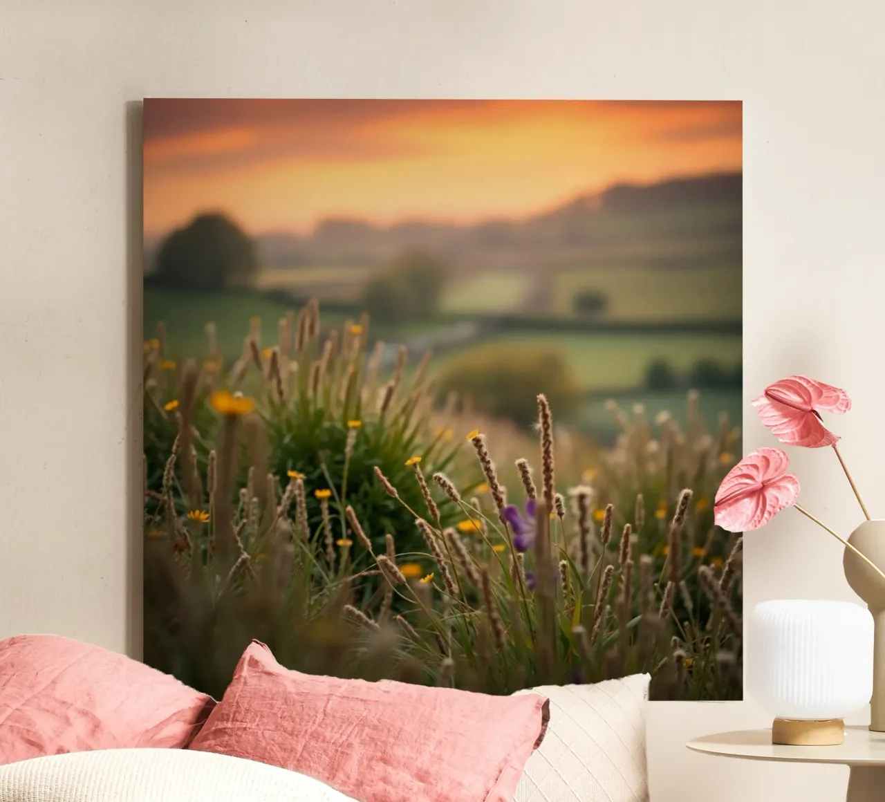 Etherisch landschap canvas met Baklijst van PhotoVibe Decor