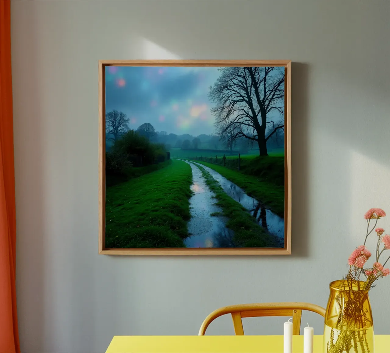 Etherisch landschap canvas met Baklijst van PhotoVibe Decor