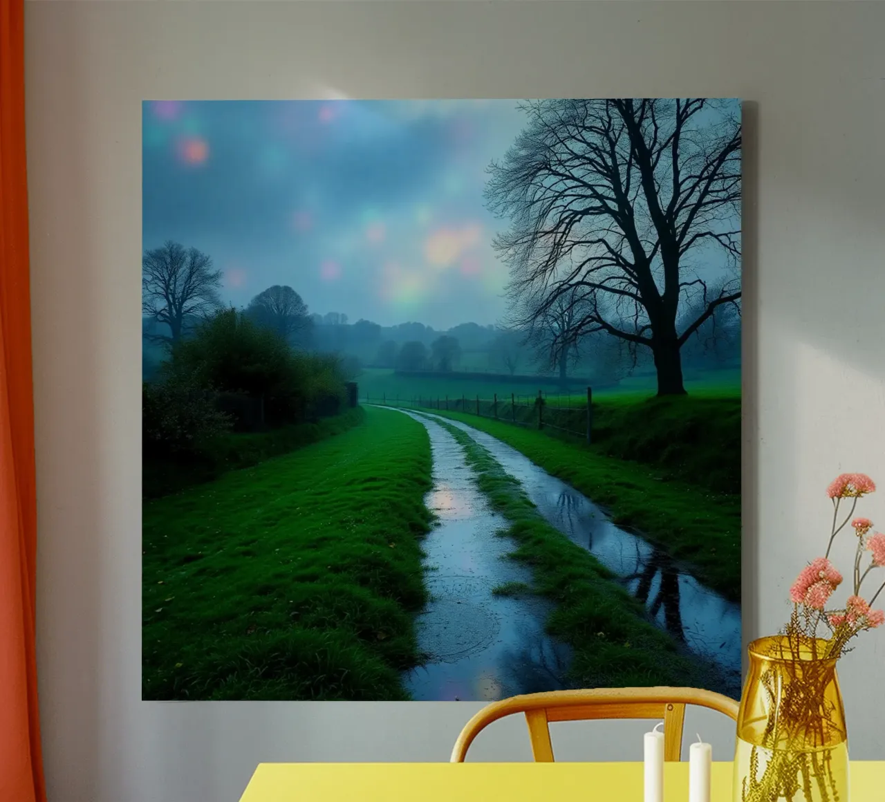 Etherisch landschap canvas met Baklijst van PhotoVibe Decor
