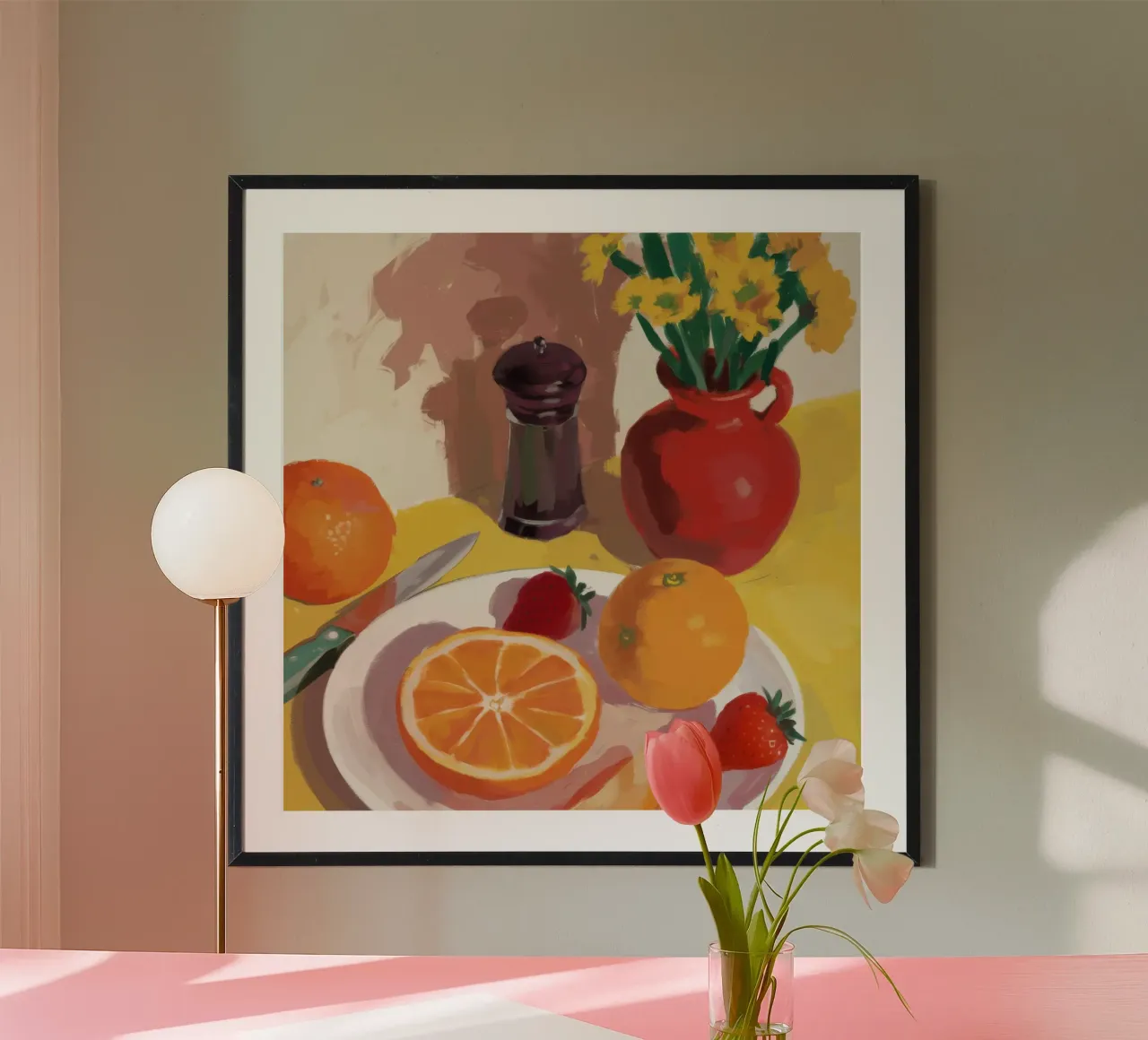 Palette Citrus Morning poster con telaio in alluminio da Aurora Muse