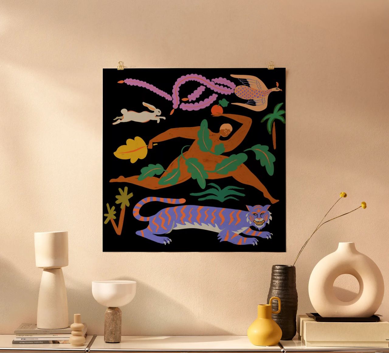 The Tiger, The Phoenix And The Hare poster van Arty Guava