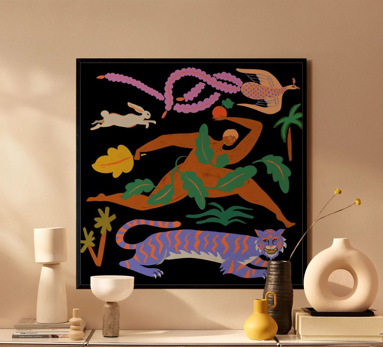 The Tiger, The Phoenix And The Hare poster van Arty Guava