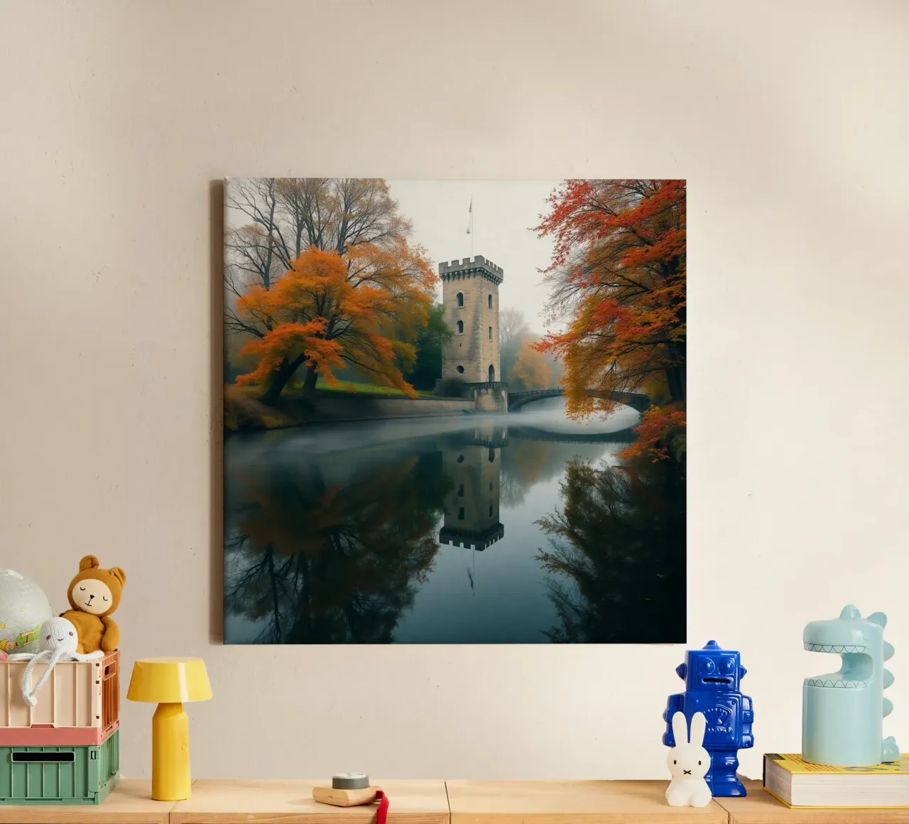 Etherisch landschap canvas met Baklijst van PhotoVibe Decor
