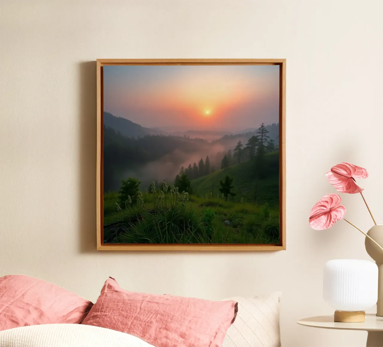 Etherisch landschap canvas met Baklijst van PhotoVibe Decor
