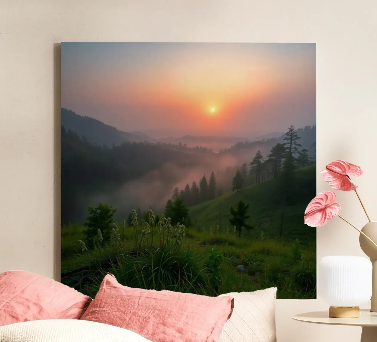 Etherisch landschap canvas met Baklijst van PhotoVibe Decor