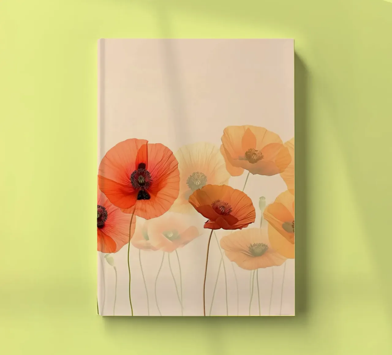 Poppies on soft background notebook by Imagine