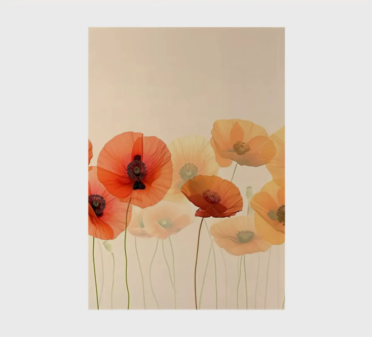 Poppies on soft background notebook by Imagine