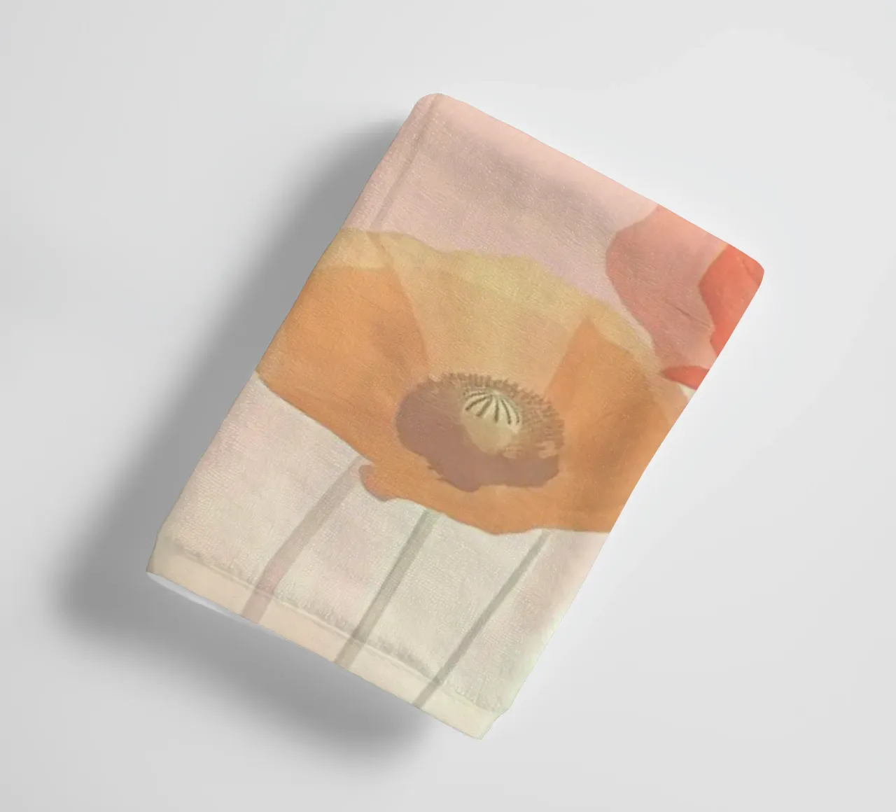 Poppies on soft pink background towel by Imagine