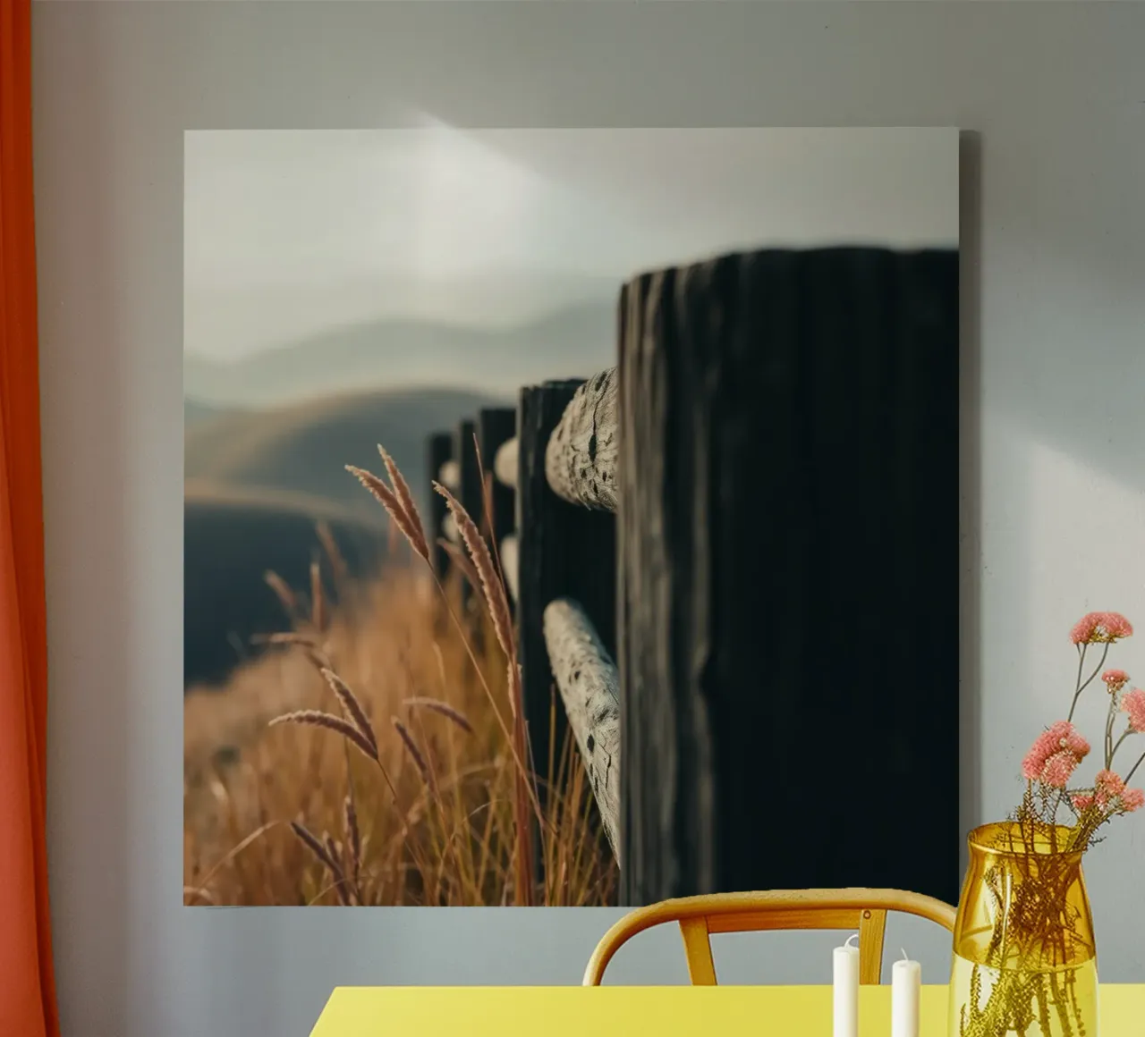 Etherisch landschap canvas met Baklijst van PhotoVibe Decor