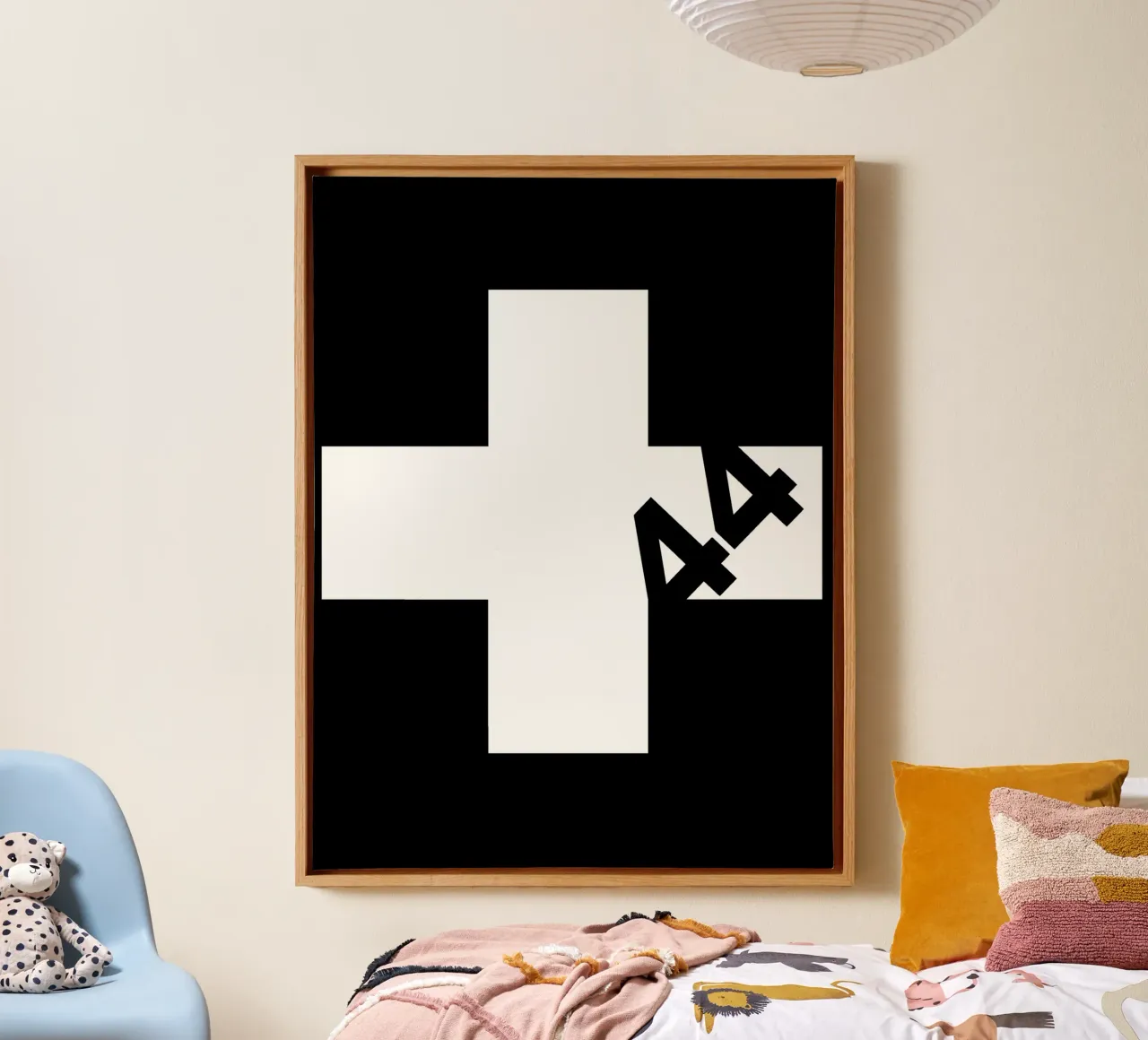 +44 (read as Plus Forty-four) canvas met Baklijst van heatherparza