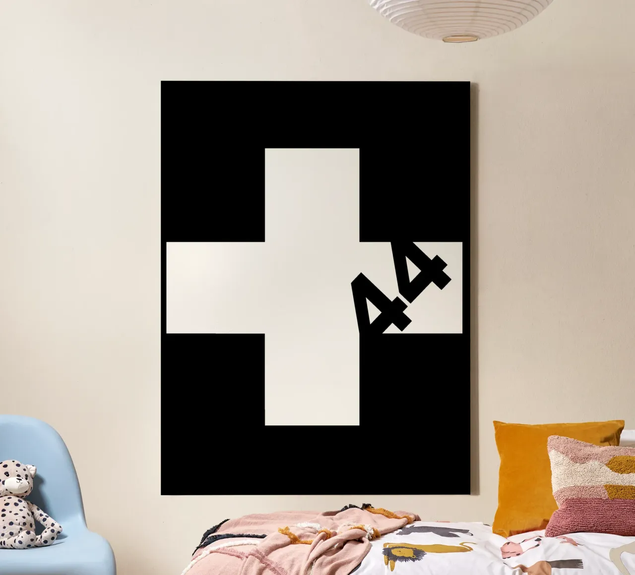 +44 (read as Plus Forty-four) canvas met Baklijst van heatherparza